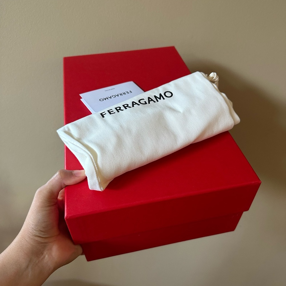 Empty ferragamo shoe box